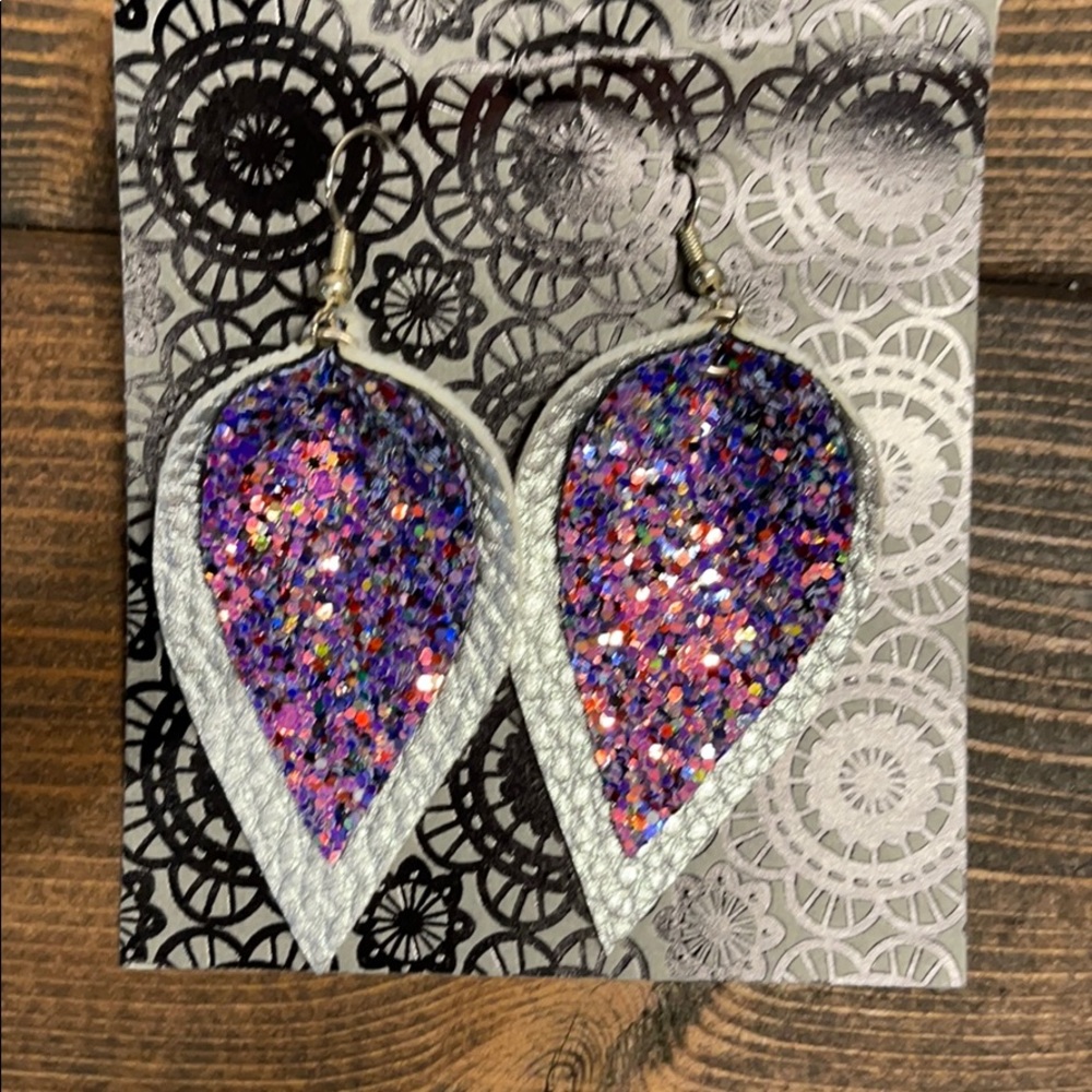 Faux leather earrings